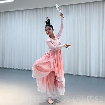 正品童古典舞出服女童飘逸大摆裙服中国风飘逸舞蹈独舞儿艺演考表