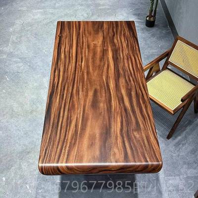正品南美胡桃木大板实木茶桌茶台自边然雨木办桌公书原木桌风餐1.