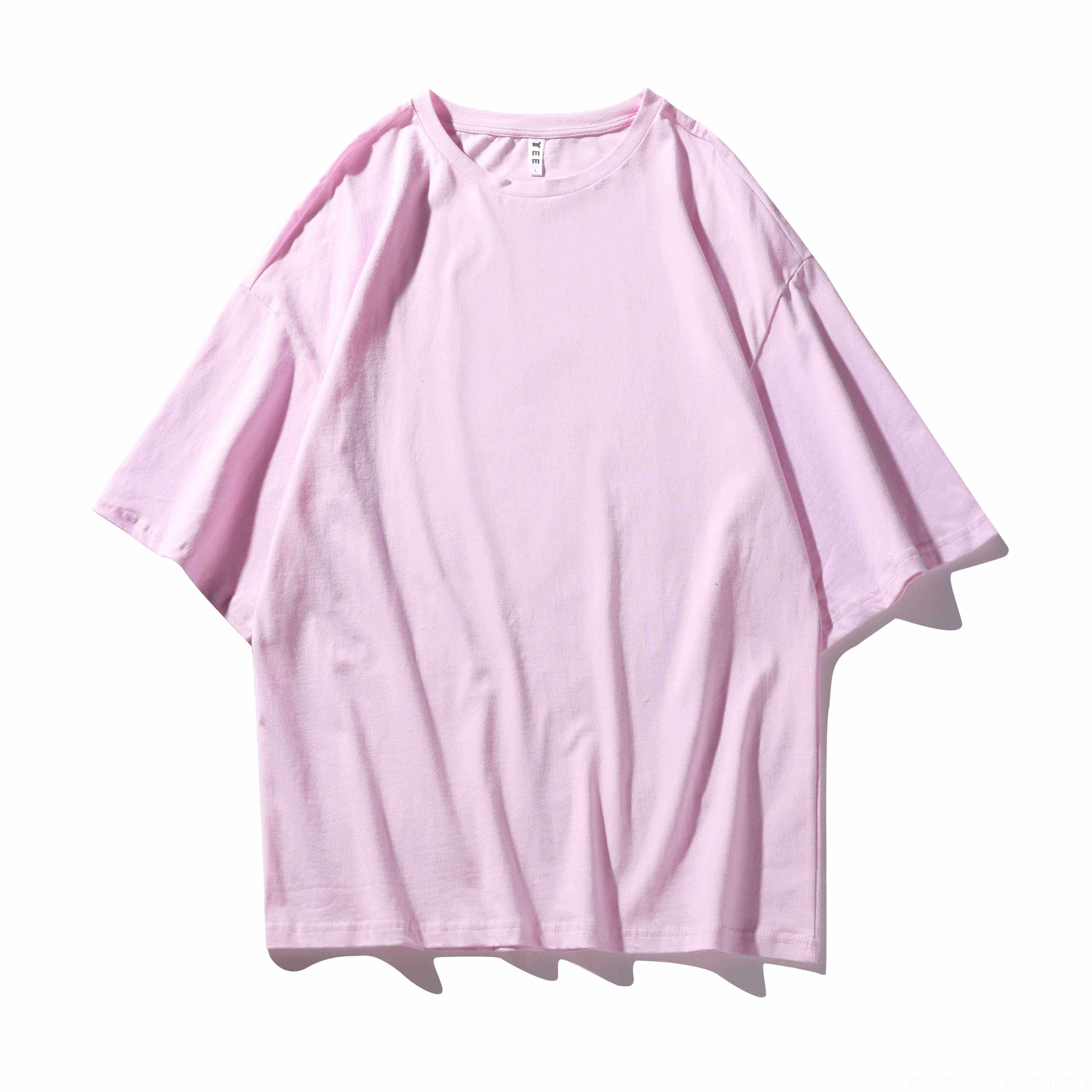 正品分T五恤女定制印logo宽松工服diy印字落作肩订制夏季半袖上工