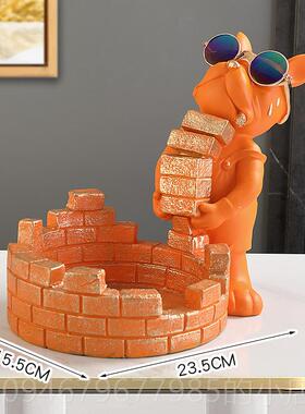 正品鞋入户玄进关放钥匙收纳摆件柜托盘现轻奢风客厅门大嘴狗装代