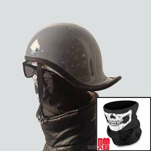 正品麦肯斯安盔女全日官式覆古机车半巡航夏季男装饰玻璃纤维小盔