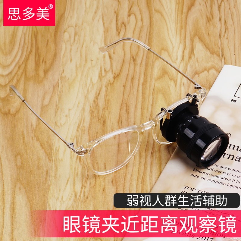 望远镜夹眼镜倍高清近视头戴式单眼佩戴演唱会钓鱼放大镜看漂专用