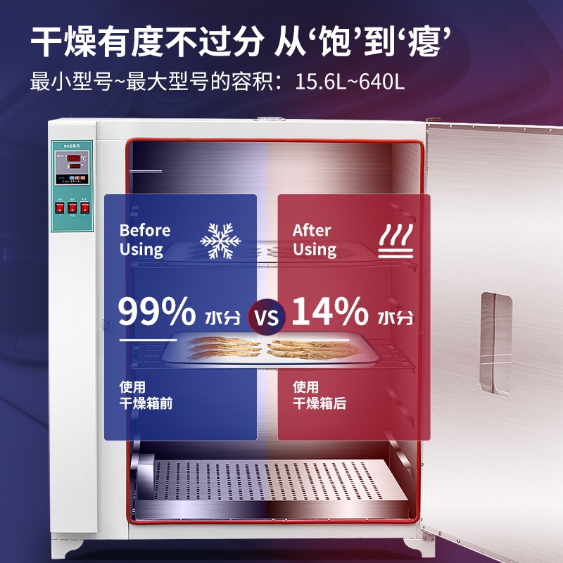 尚仪烘箱实验室工业用烤箱电热鼓风干燥箱恒温烘干机小型电加热