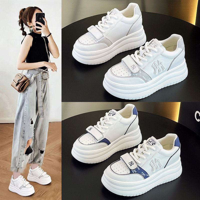 内增高小白鞋女2026春季新款厚底休闲板鞋小个子8CM松糕鞋女单鞋