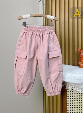 女工装裤宽松外穿女童宝宝休童闲裤韩版儿束阔脚裤男MG230111童长