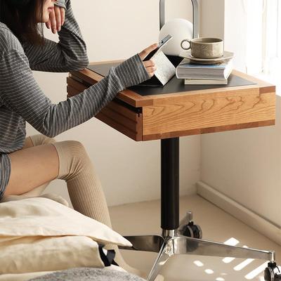 浮小生拿铁移动记/实木可移动沙发边几板带轮升降岩边几床边头柜