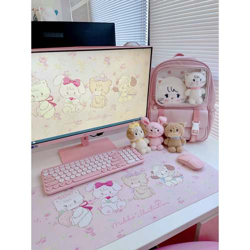 mikk大o联桌垫鼠标垫超粉色可爱绵羊商店原创正垫版防名004滑书桌