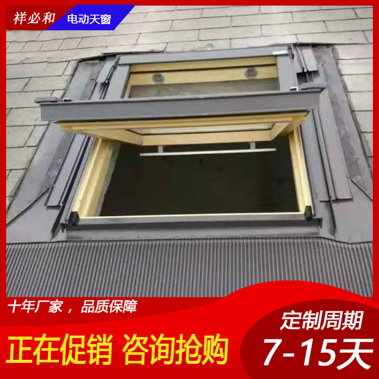 上海实力工厂 高档进口铝合金天窗别墅采光电动中悬天窗