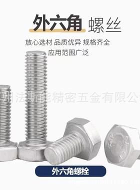 DIN933，316L不锈钢外六角头螺栓 超大规格