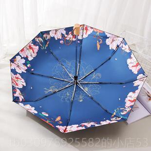 高档超大号1雨6骨手动雨女颜值晴两用折叠遮阳伞遮伞阳防晒抗U高V