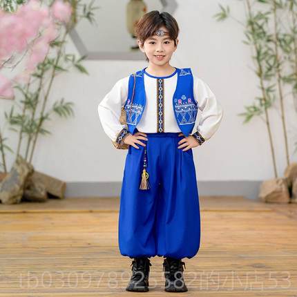 高档广西壮族三月三女儿童服男饰少服数民族演出学生男女童舞小蹈