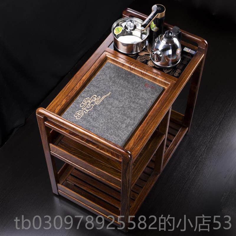 高档汇享花梨茶车乌金石实木可移带轮茶台水柜茶动盘桌套整茶具木