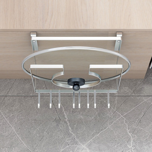 304不锈钢厨房吊柜锅盖架 橱柜免打孔放锅盖置物架带挂钩收纳用品