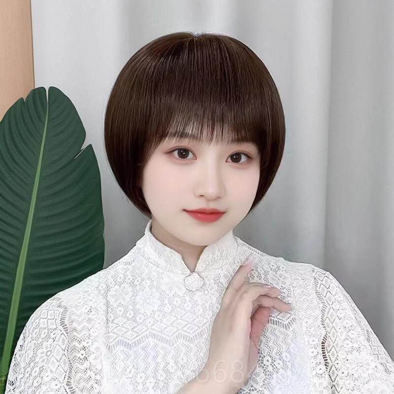 正品假然发女短波发全真人发工钩织波头手发型自蓬松整顶修脸女士