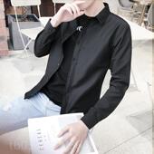 防晒工作上休衣牛服衬闲薄款 正品 纯 仔衬衫 男宽松加大码 春夏季 长袖