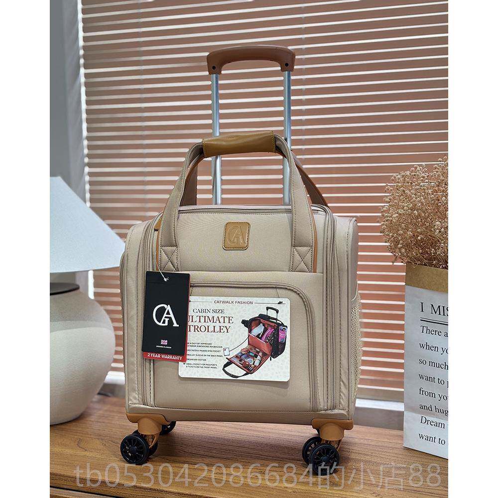 正品A16寸小型登机G便手提箱万向轮拉杆量箱牛轻津布行李箱大容拉