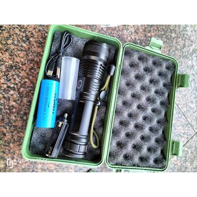正品跨境XHP0高亮远射强电光手电筒usb充超5亮外便携家用铝合金户