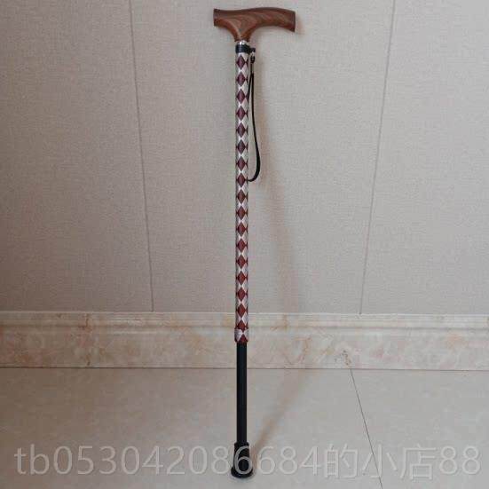 正品日本进口伸缩防滑手杖超轻铝合金杖0身实木握把旅登游山3杖0