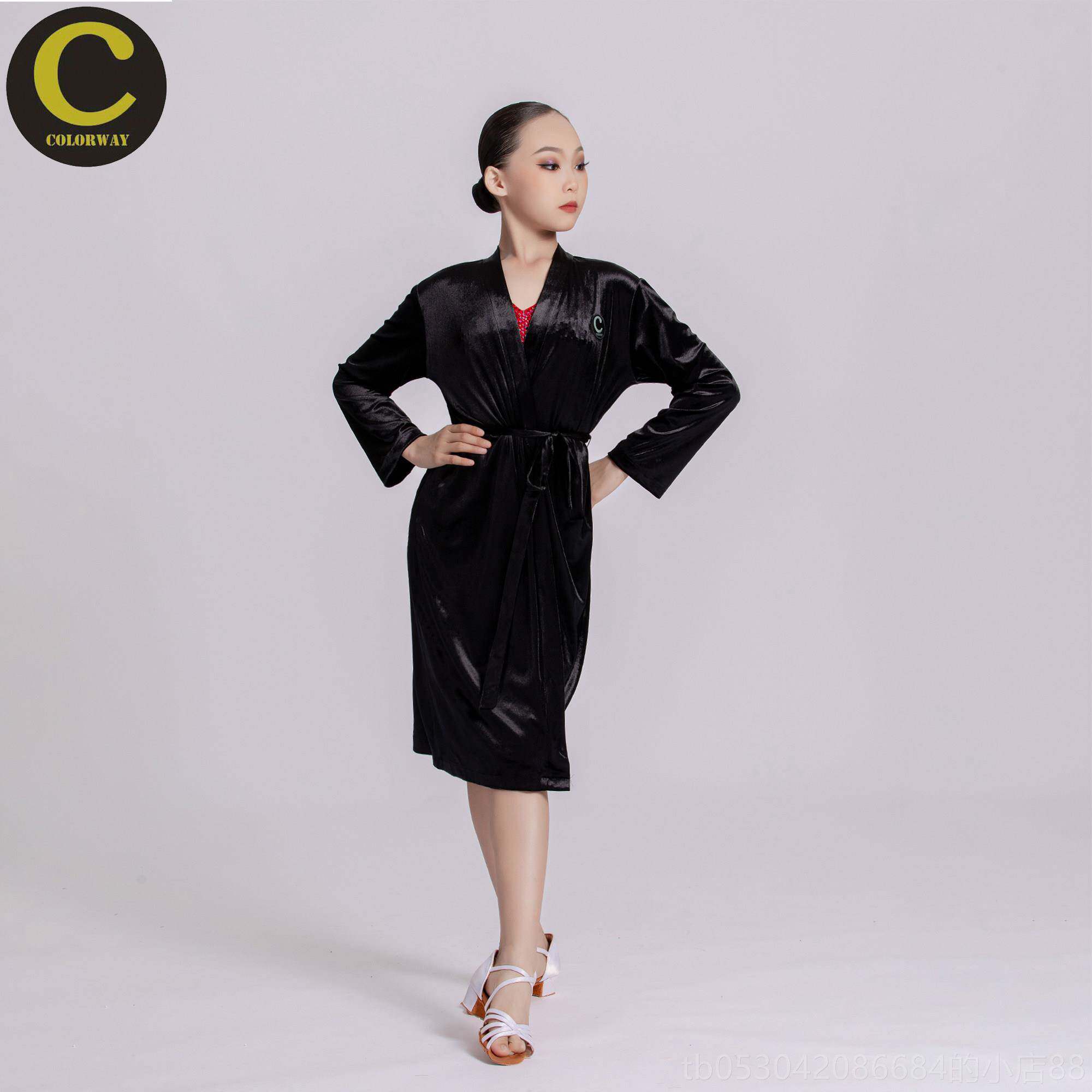 正品C品牌战舞服女童拉5丁国赛袍标舞袍走秀表演摩登服更衣换衣袍