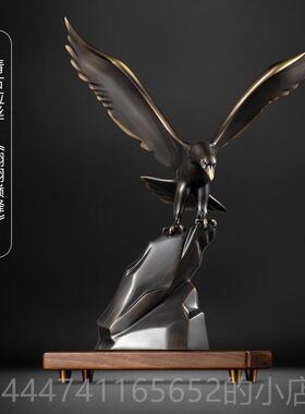 高档奢高铜大宏图家居客轻厅乔迁开业办公室桌面玄关装档展饰老鹰