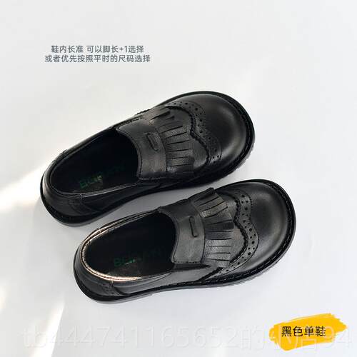 高档贝然鞋女童皮皮黑色演出鞋真单鞋校巴园洛克洛丽塔宝宝女孩儿