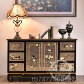 客入口柜入茶口装 实木餐具柜柜欧美风格 厅饰储物柜门中厅 新式 新款