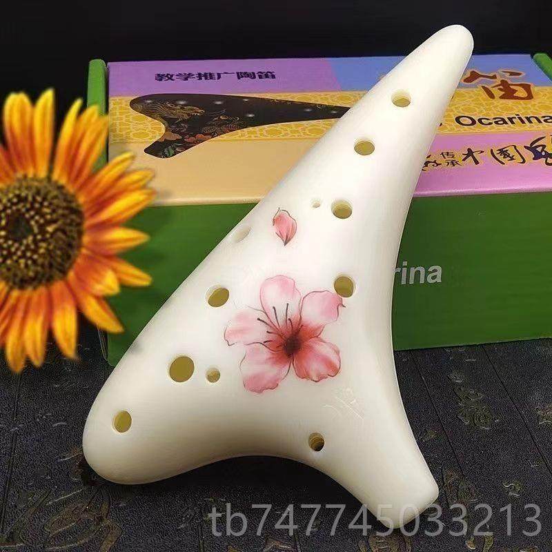 新款生学12孔陶笛学中音C调树脂防摔A孔C初者十二送配件乐器