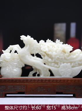 新款天摆然阿汗玉石马拉白菜件客厅关柜公司玄开富业乔迁庆典装饰