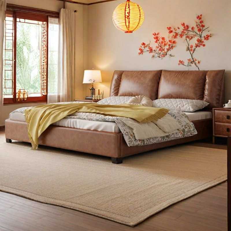 中古风软包真皮床主卧室高端大气双人床复古头层油蜡皮艺储物婚床