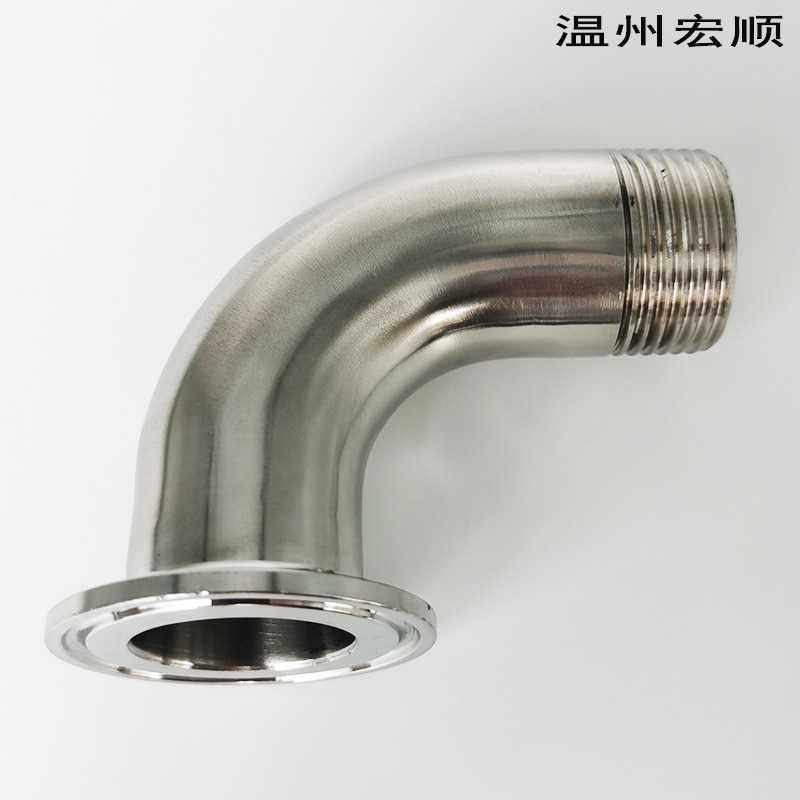 宏顺304不锈钢螺纹外丝弯头卡盘焊接 快装接头抛光亮面丝扣直角,基础建材,弯头,淘宝优惠券,粉丝福利购,淘宝优惠卷
