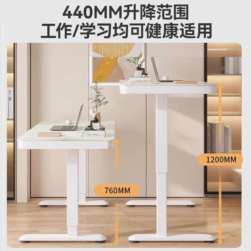 简约现代钢化玻璃办公桌子电脑桌台式家用卧室书桌收纳带抽屉