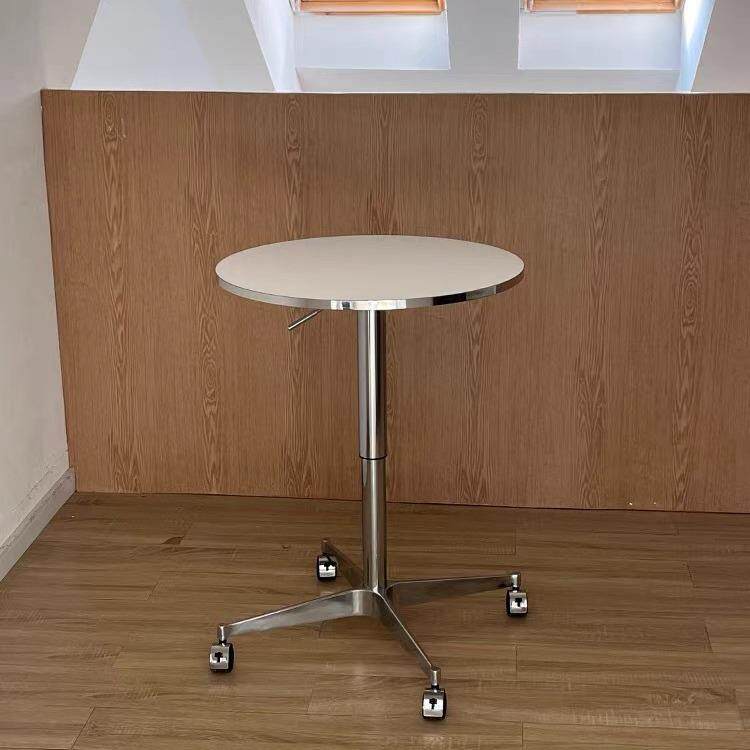 中古风简约伊姆斯可移动餐桌银边家用小户型升降办公桌咖啡店桌子