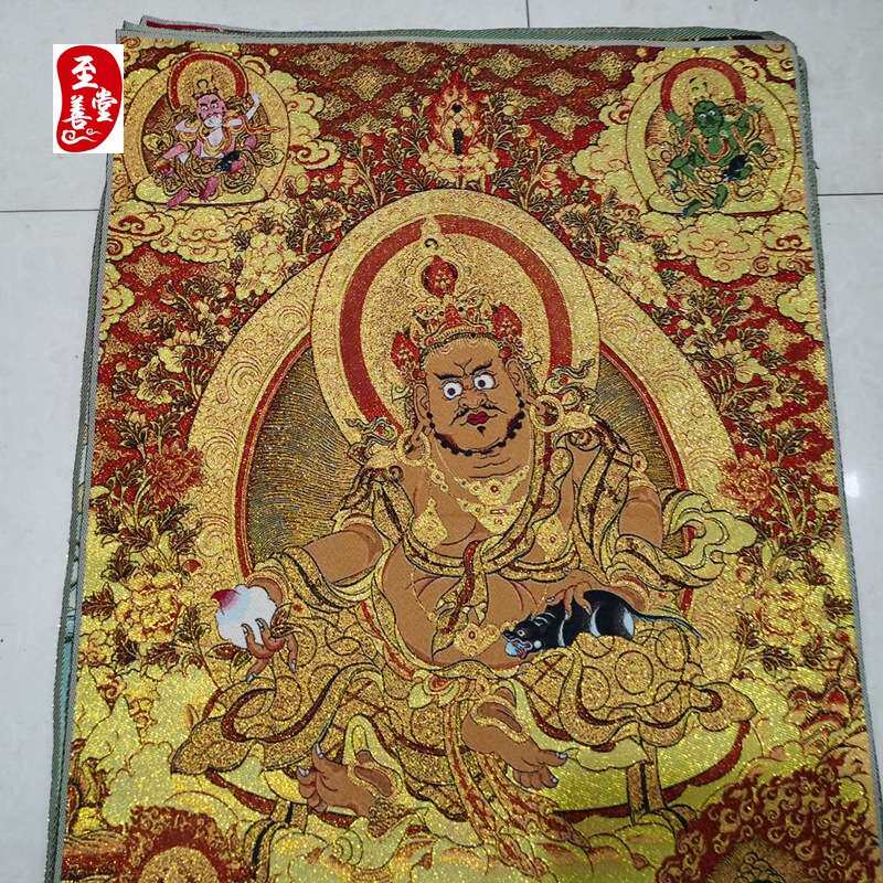 ?红色怀旧收藏网红货源刺绣织锦画唐卡客厅装饰画红金