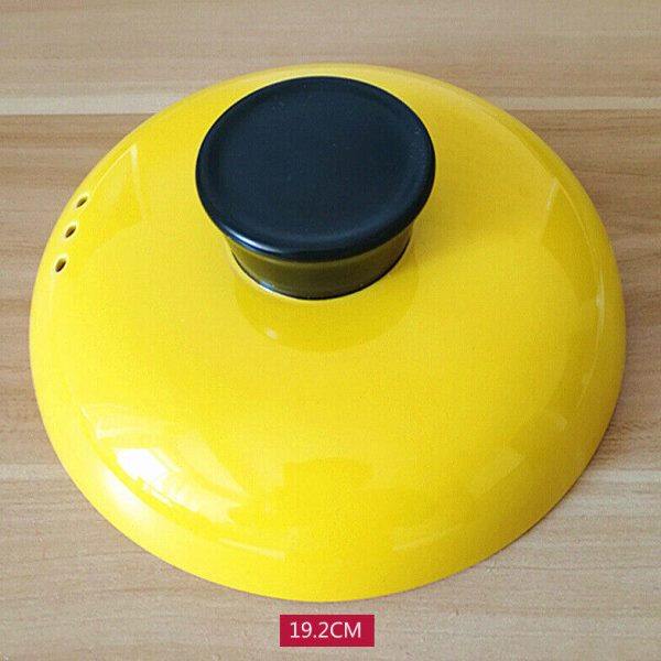 筷创彩色砂锅盖配件陶瓷砂锅盖子黄色彩盖汤锅炖锅盖子汤煲盖锅盖