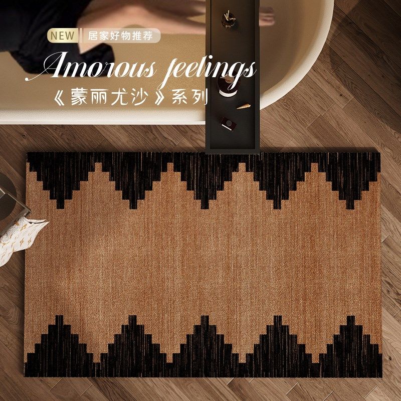 2024新款中古卫生间地垫防滑防摔浴室硅藻泥吸水脚垫厕所门口地毯,居家布艺,家用脚垫,淘宝优惠券,粉丝福利购,淘宝优惠卷