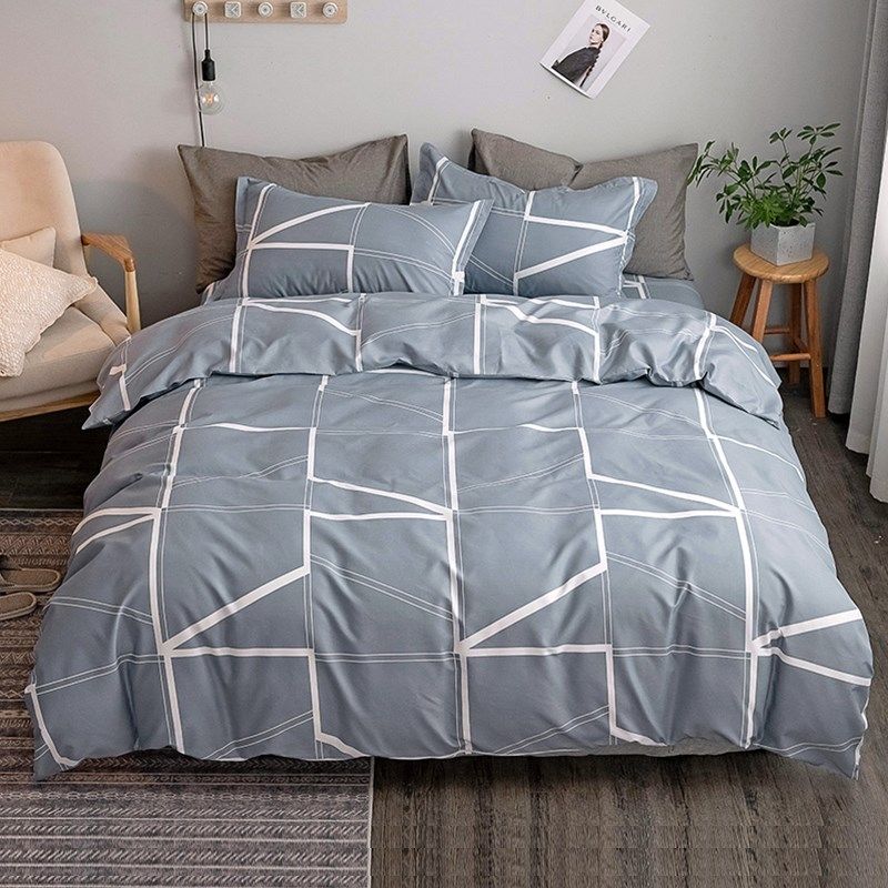 水洗棉床上四件套被套床单学生宿舍单人被子新款三件套四季通用男,床上用品,床品套件/四件套/多件套,淘宝优惠券,粉丝福利购,淘宝优惠卷