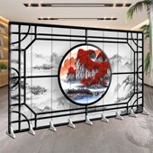 屏风隔断卧室遮挡客厅仿古中式 古典饭店包间餐厅移动推拉折叠折屏