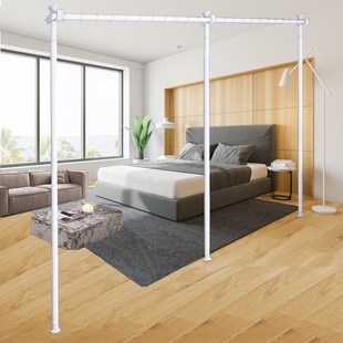 免打孔安装罗马杆全套窗帘杆伸缩隔断支撑架单杆浴帘杆晾衣收缩杆