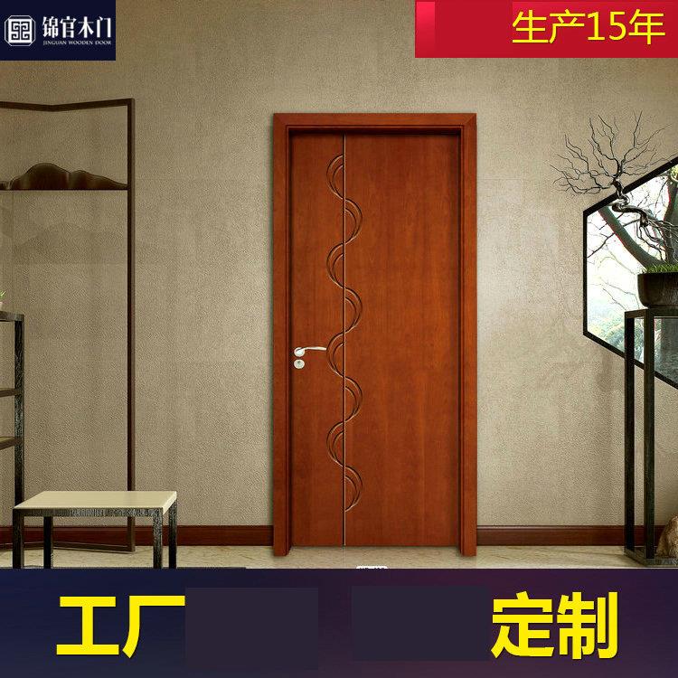 成都厂家卧室室内套装实木雕花复合门 简约生态可隔音门