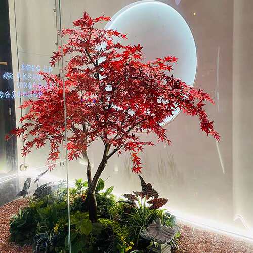 仿真红枫树大型影视造景假树样板房设计景观酒店日式料理装饰室内