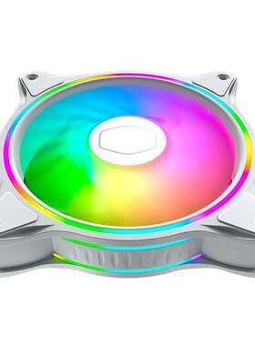 酷冷至尊MF120halo白色机箱风扇 12cm 5VARGB台式电脑静音风扇PWM
