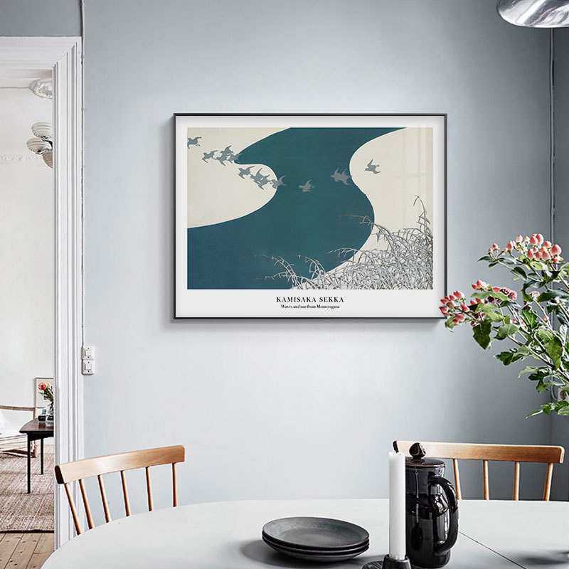 神坂雪佳浮世绘版画日式禅意原木风卧室床头挂画客餐厅茶室装饰画