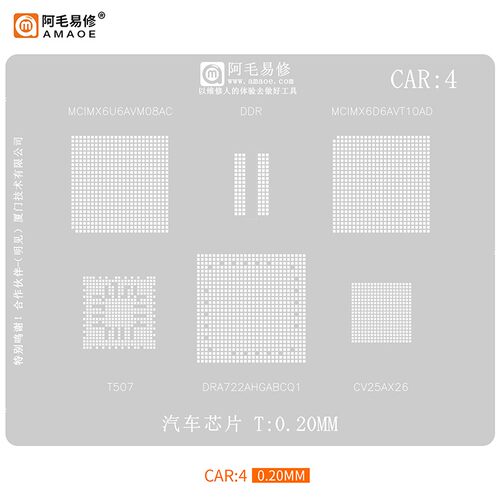 阿毛易修CAR4植锡钢网/汽车芯片/DRA722AHGABCQ1/T507/CV25AX26