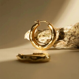 【下单立减30】自由搭配潺流耳圈素圈hoop耳环简约高级时尚耳饰