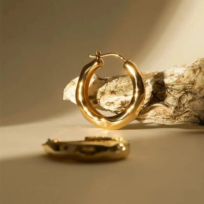 【下单立减30】自由搭配潺流耳圈素圈hoop耳环简约高级时尚耳饰