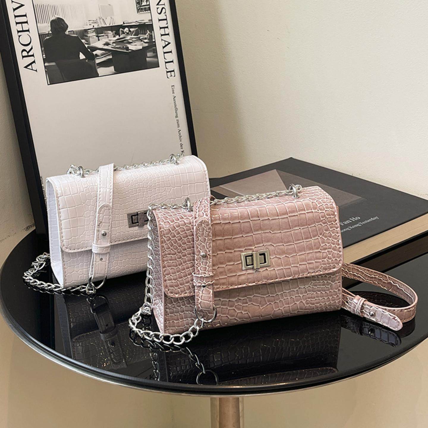 鳄鱼纹小方包包女2025新款高级感腋下手提单肩包简约百搭斜挎女包