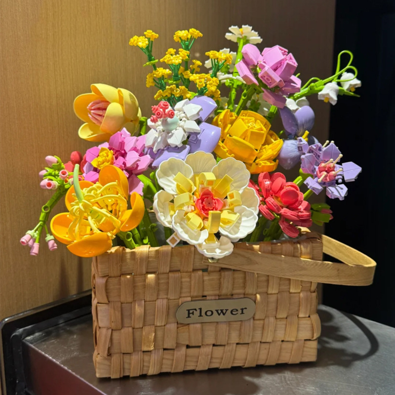 钻马087积木花束拼装玩具