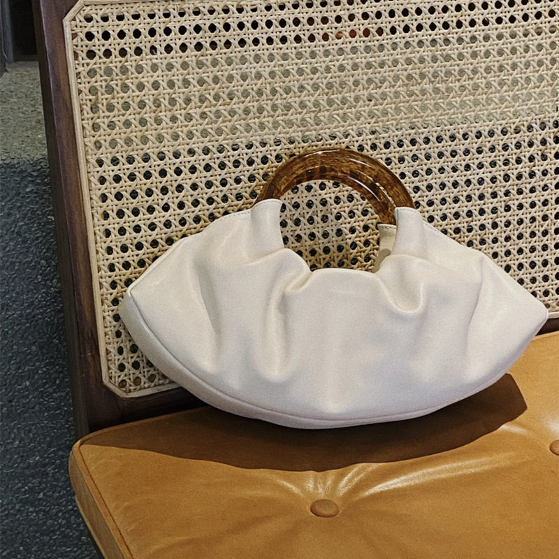 2025春夏新款小众手提包网红同款褶皱手拿包牛角包云朵包包女,箱包皮具/热销女包/男包,通用款女包,淘宝优惠券,粉丝福利购,淘宝优惠卷