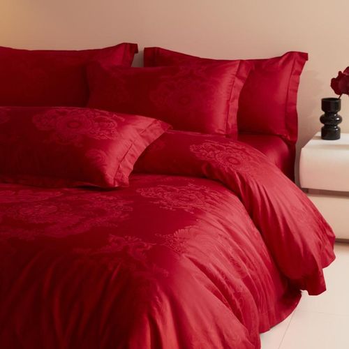 高档提花结婚四件套婚庆大红刺绣床单被套纯棉全棉新婚房婚嫁喜被