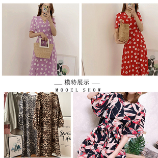 高档缎面印花雪纺纱欧美风链条方巾布料夏季睡衣居家服连衣裙面料